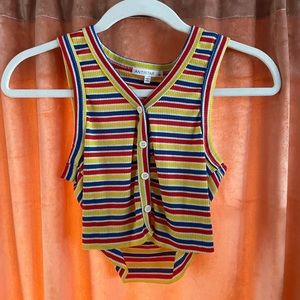 Bright and bold button front tank